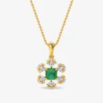 Esra Floral Diamond Pendant Set White Gold