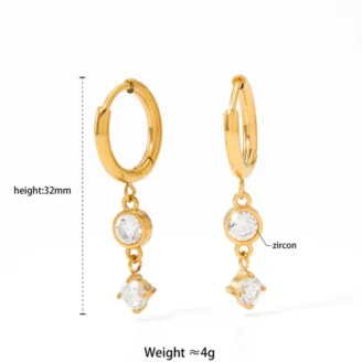 Crystal Luxe Drop Hoop Earrings