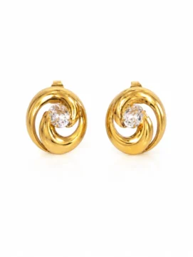 Rubicon Jewels Aurora Crystal Swirl Stud Earrings
