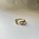 18K Gold Non-Tarnish Tarnish CZ Open Ring