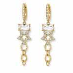 Diamond-Look Baguette Chain Earrings