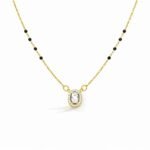 18K Gold Plated Oval Zircon Mangalsutra for Women | 316L Stainless Steel | Waterproof | Anti-Tarnish | Rubicon Jewels