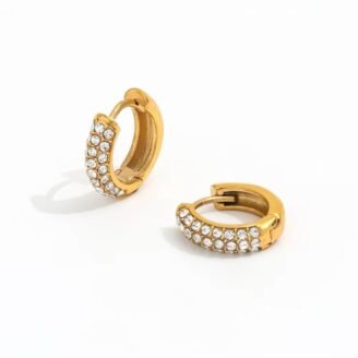 Diamond Huggie Hoop Earrings