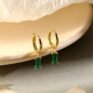Oriental Style Zirconia Emerald Earrings Earrings  