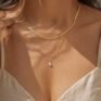 Double Layer Chain Drop Pendant Necklace  