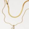 Double Layer Chain Drop Pendant Necklace  
