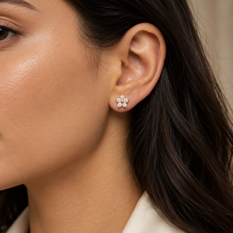 Flora 18K Gold Plated Stud Earrings Earrings  