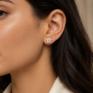Flora 18K Gold Plated Stud Earrings Earrings  