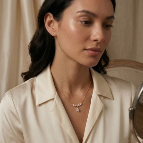 18K Gold High-wattage sparkle Pedant Mangalsutra Necklace  