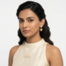 Radiant Gold Heart Drop Earrings with Zirconia Crystals Earrings  